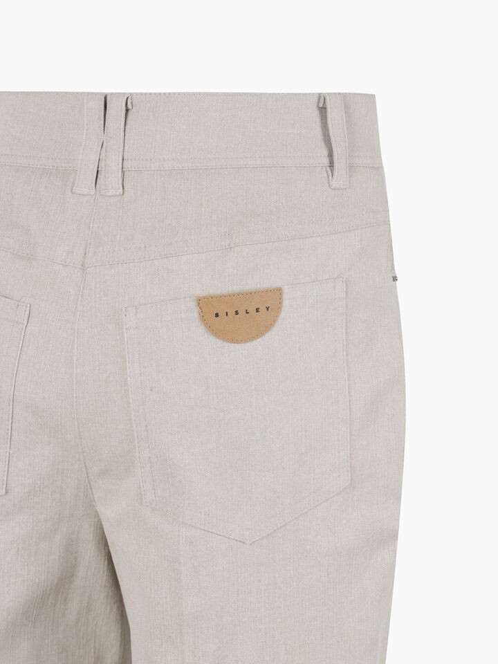 Beige flared denim trousers  - sisley k pantaloni palazzo - Beige | Sisley K image number 4